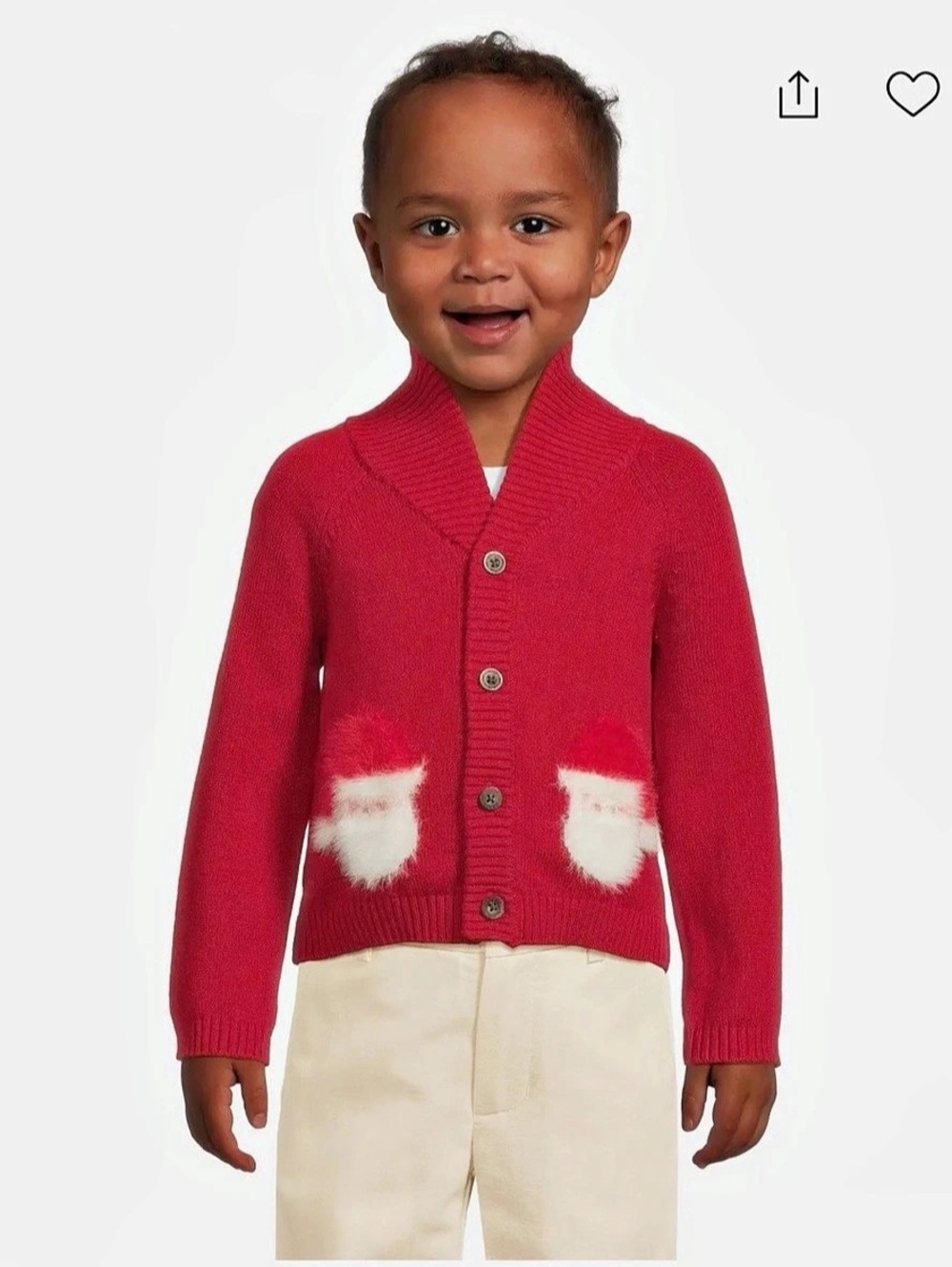 Janie and Jack The Santa Baby Cardigan Red & White Baby 18-24M NWT